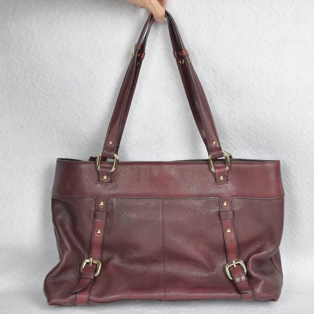 Etienne Aigner Burgundy Leather Shoulder Bag - Picture 2 of 9
